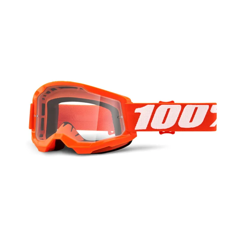 100 Percent Strata 2 Goggle Clear Lens Orange