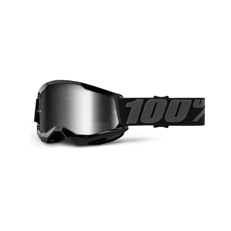 100 Percent Strata 2 Youth Goggle Silver Mirror Lens Black