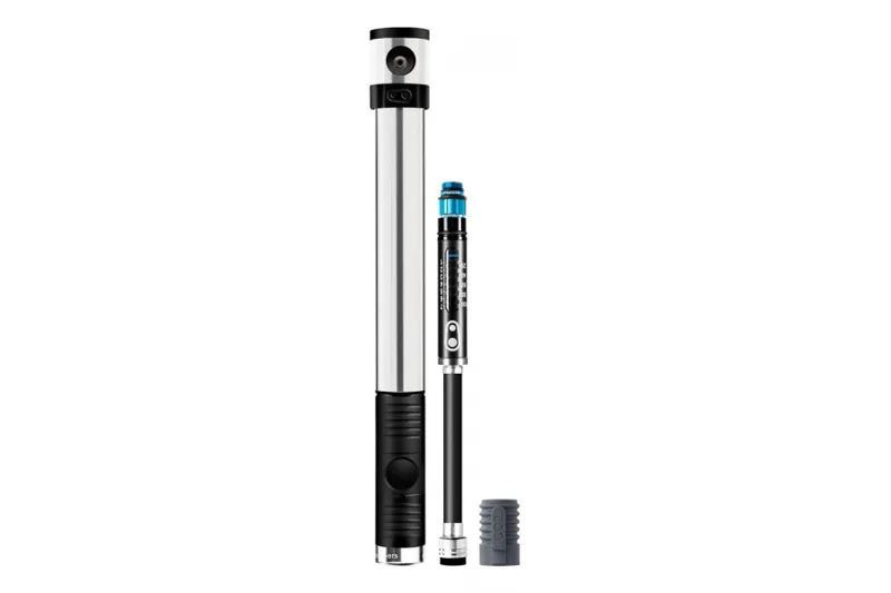 Crankbrothers Klic HV Bicycle Pump with Gauge in Silver
