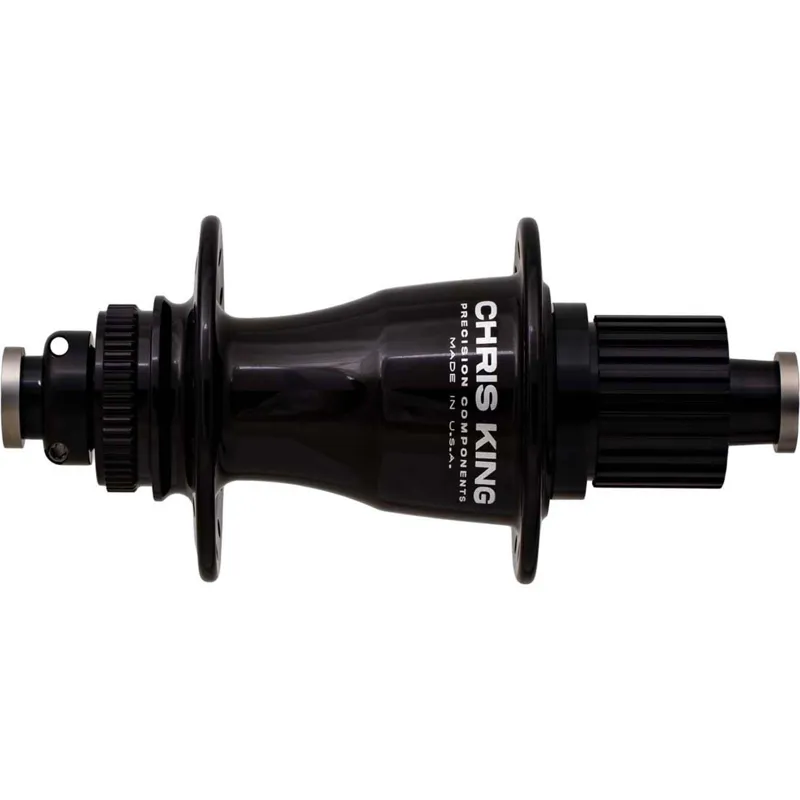 Chris King MTB ISO Rear Hub 142x12mm Thru - Shimano Driveshell / Black Silver Hardware 32h