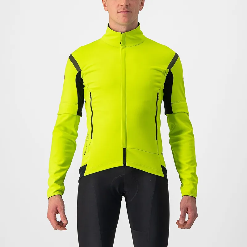 Castelli Perfetto RoS 2 Convertible Jacket in Electric Lime Dark Grey