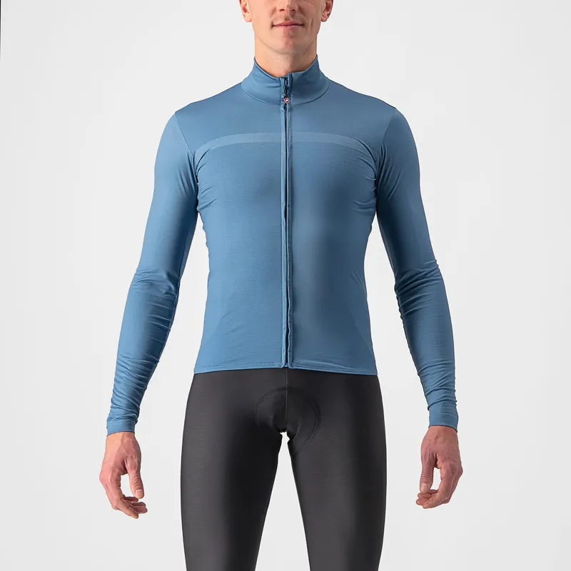 Castelli Pro Thermal Mid Long Sleeve Mens Jersey in Steel Blue