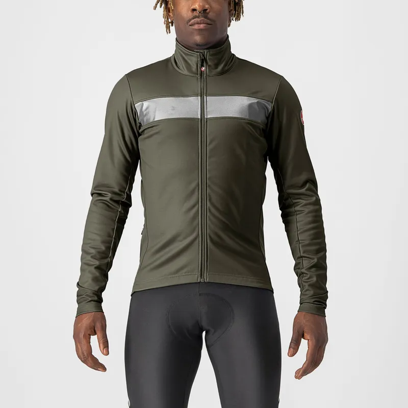 Castelli Raddoppia 3 Mens Jacket in Green Silver Reflex
