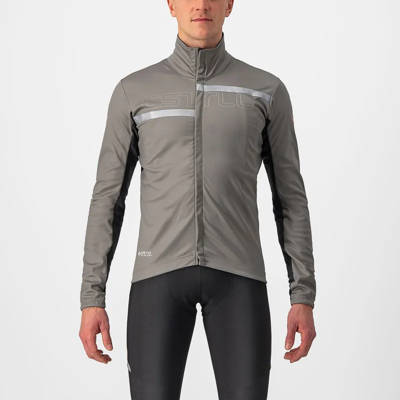 Castelli Transition 2 Mens Jacket in Nickel Grey Silver Reflex