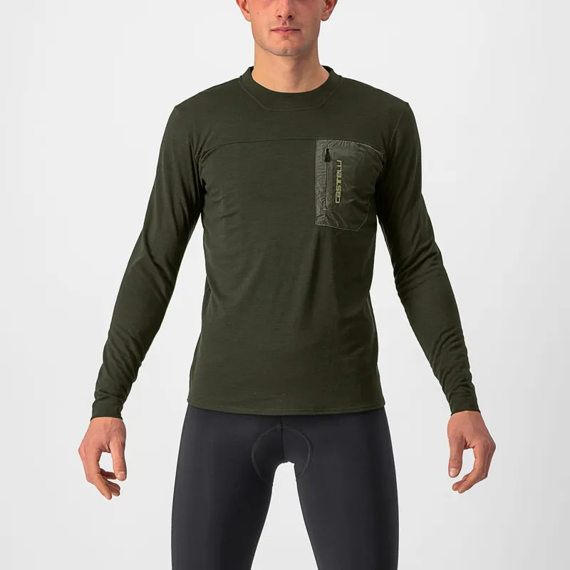 Castelli Unlimited Merino Long Sleeve T-Shirt in Militray Green