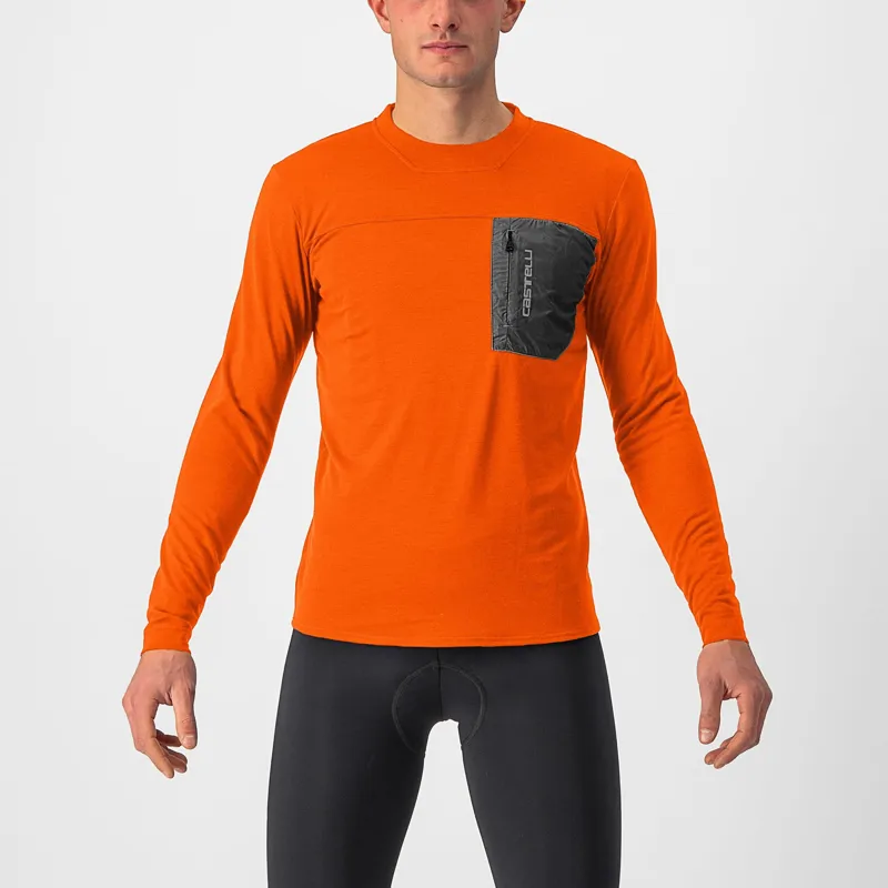 Castelli Unlimited Merino Long Sleeve T-Shirt in Orange Rust
