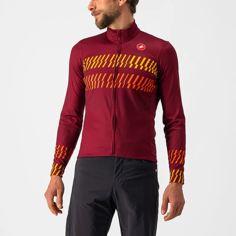 Castelli Unlimited Thermal LS Jersey in Bordeaux Goldenrod