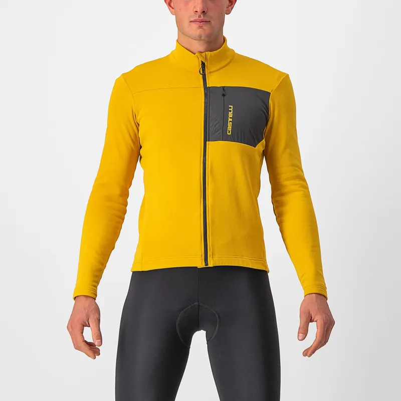 Castelli Unlimited Trail Long Sleeve Jersey in Goldenrod Dark Grey