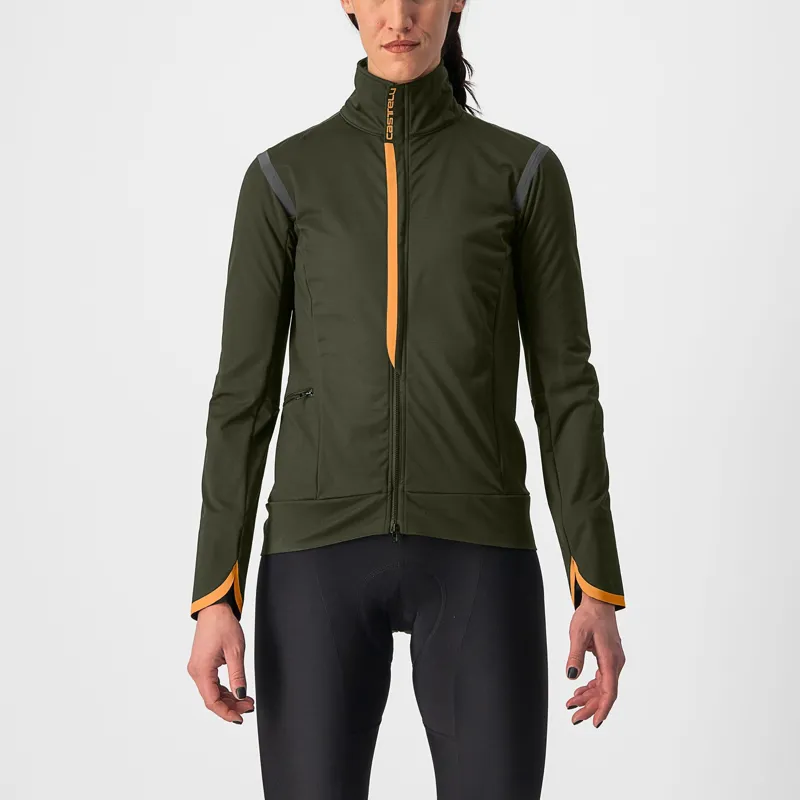 Castelli Alpha Ultimate Insulated Womens Jacket in Military Green Melon