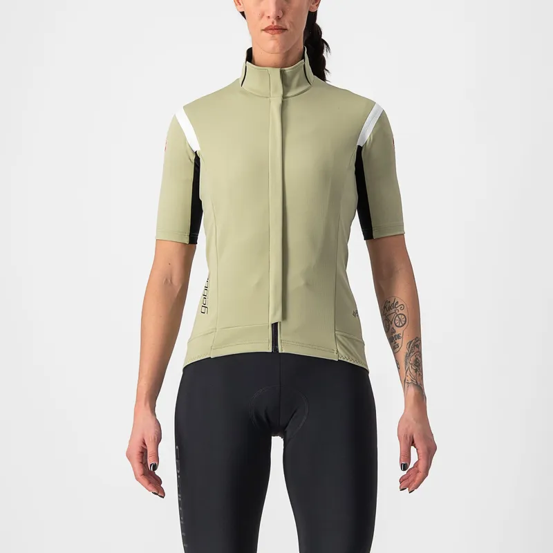 Castelli Gabba RoS 2 Short Sleeve Womens Jersey in Green Tea Chalk