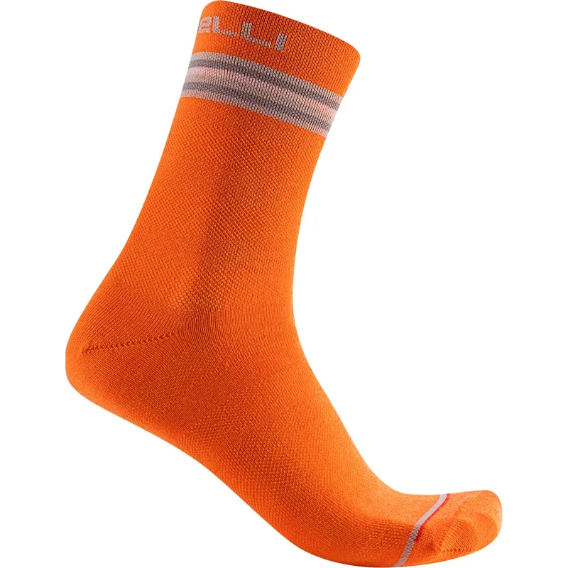 Castelli Go 15 Womens Socks in Melon/Nickel Grey