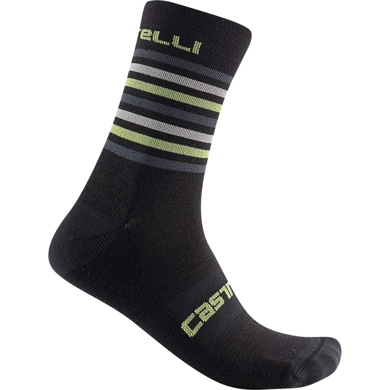 Castelli Gregge 15 Socks in Black/Dark Grey
