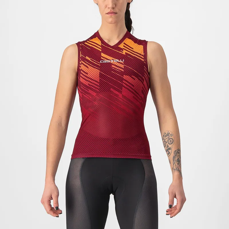 Castelli Insider Sleeveless Womens Jersey in Bordeaux