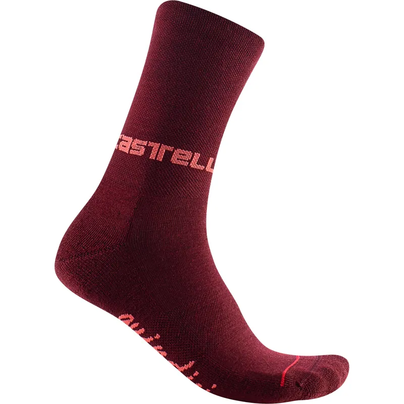 Castelli Quindici Soft Merino 15 Womens Socks in Bordeaux