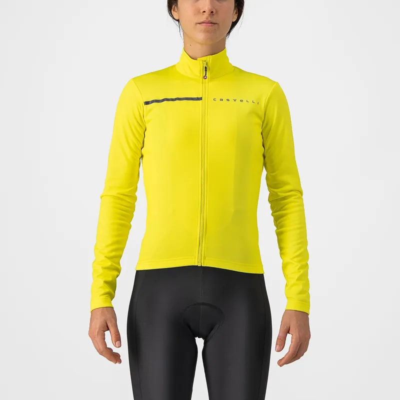 Castelli Sinergia 2 Womens Jersey in Brilliant Yellow Dark Grey