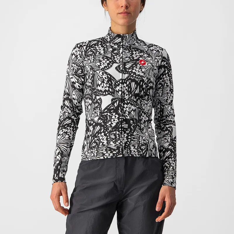 Castelli Unlimited Thermal Long Sleeve Womens Jersey in Black/White