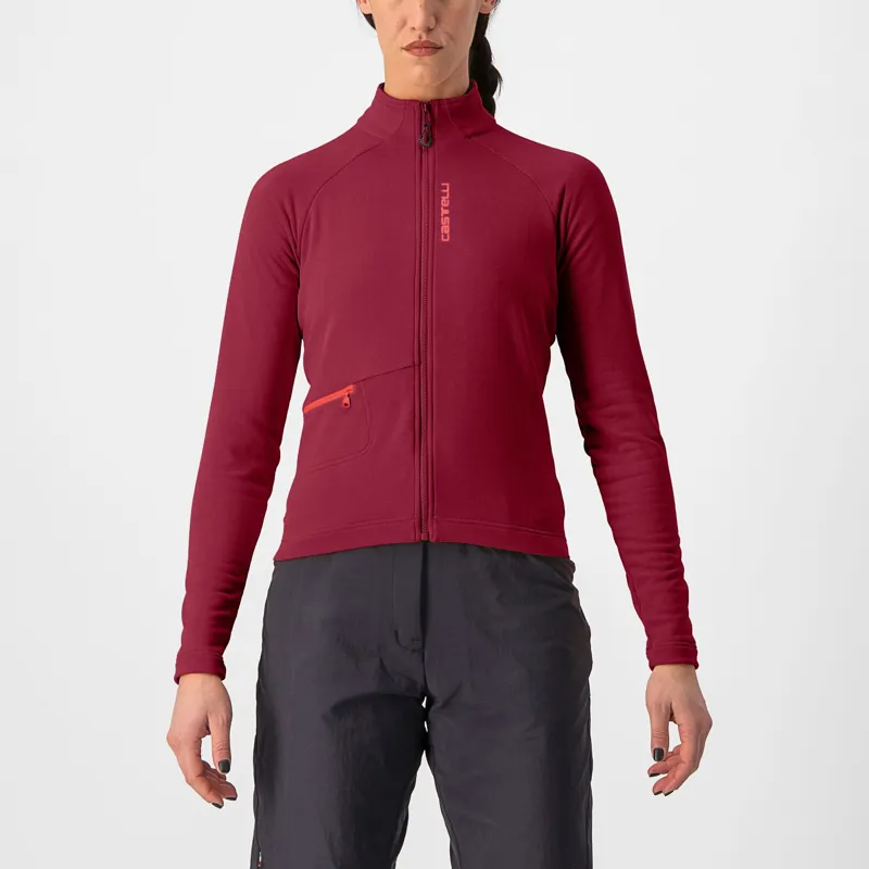 Castelli Unlimited Trail Womens Long Sleeve Jersey in Bordeaux Pink