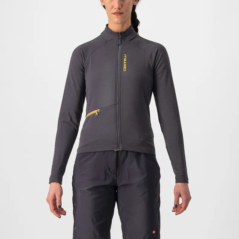 Castelli Unlimited Trail Womens Long Sleeve Jersey in Grey Goldenrod