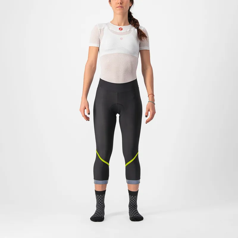 Castelli Velocissima Thermal Womens Knickers in Black Elec Lime