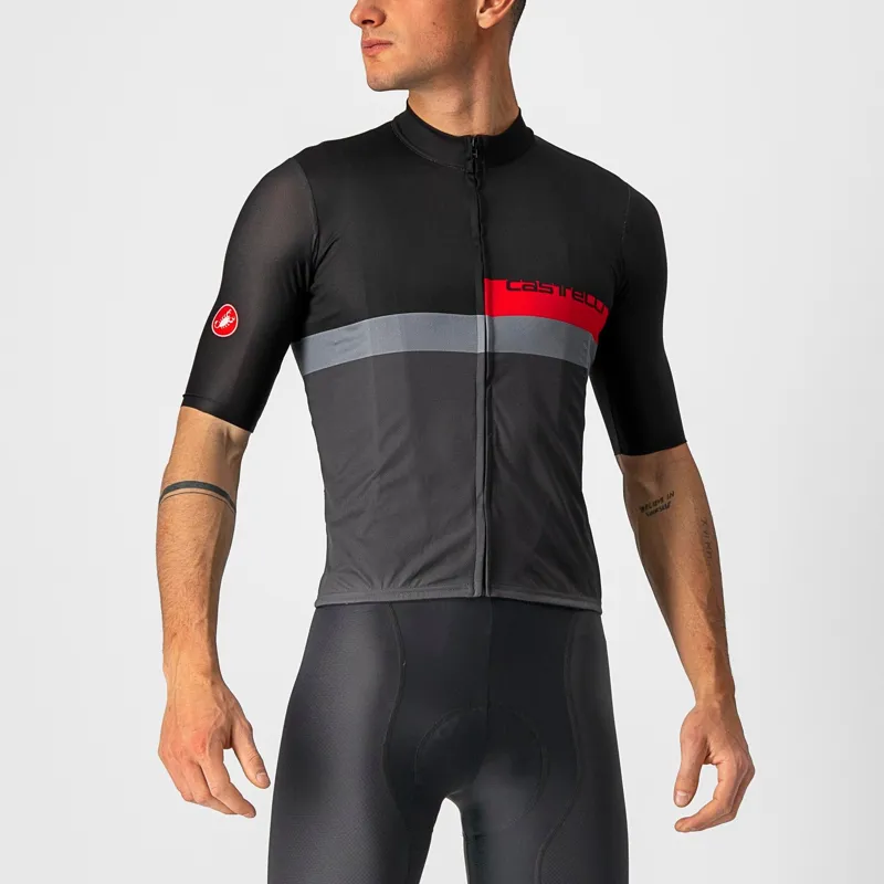 Castelli A Blocco Jersey in Black Red Grey