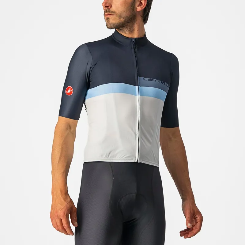 Castelli A Blocco Jersey in Savile Blue/China Blue/Azzurro