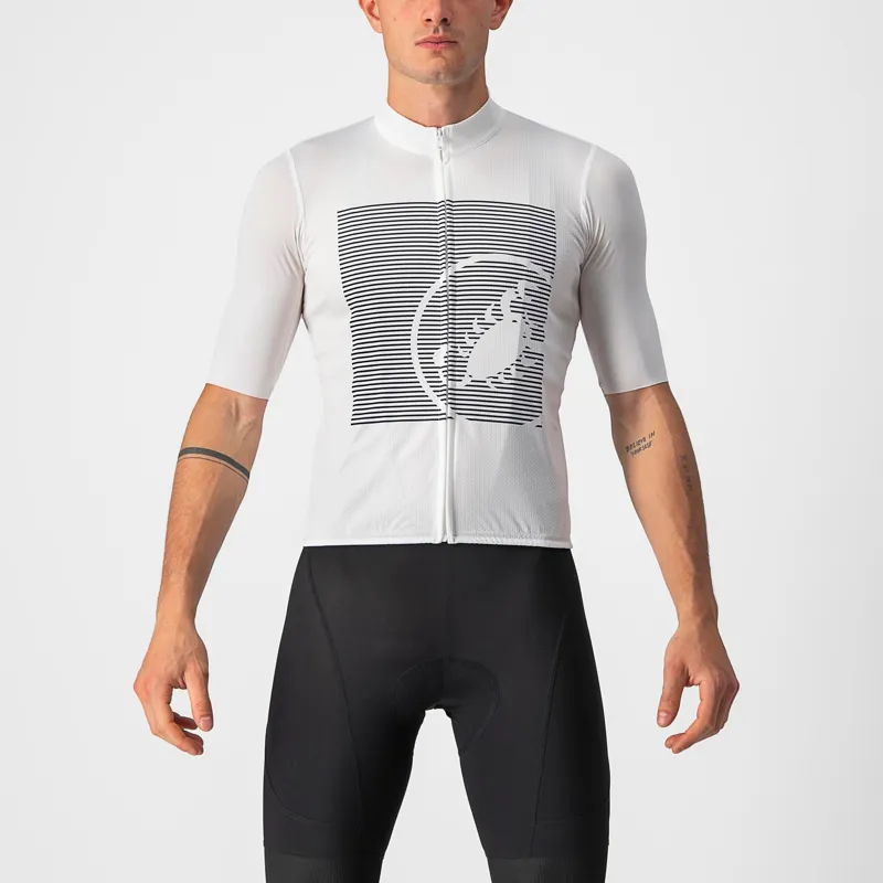 Castelli Bagarre Jersey in Ivory/Savile Blue