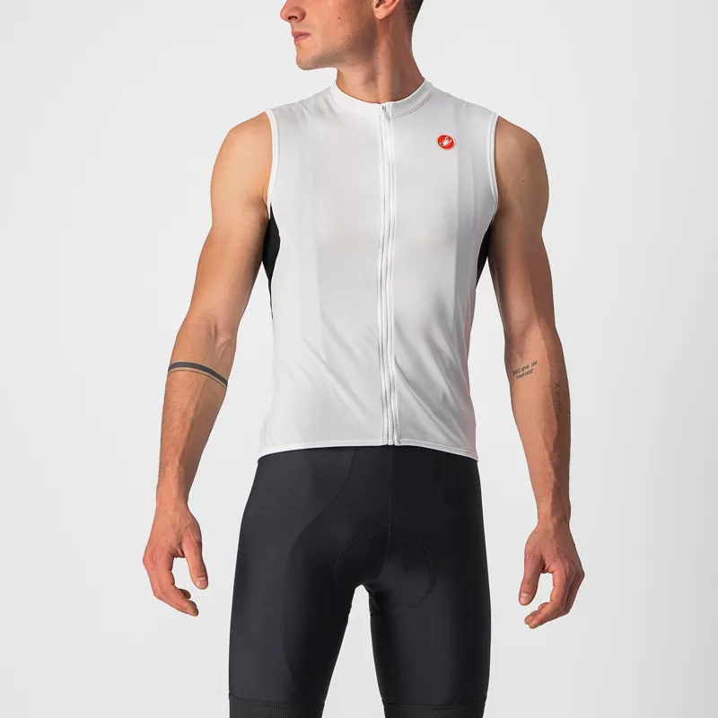 Castelli Entrata VI Sleeveless Jersey in Ivory/ Black/Red