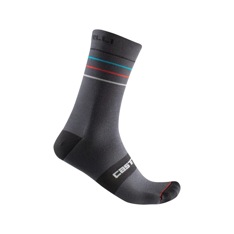 Castelli Endurance 15 Socks Grey Blue Red