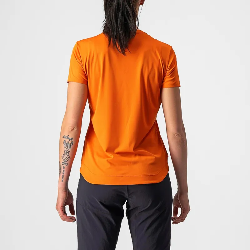 Castelli Tech 2 Women's T-Shirt in Orange Rust-1