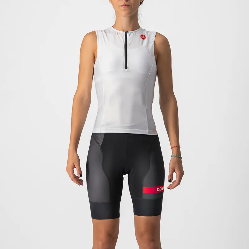 Castelli Free 2 Women's Tri Singlet in White/Black