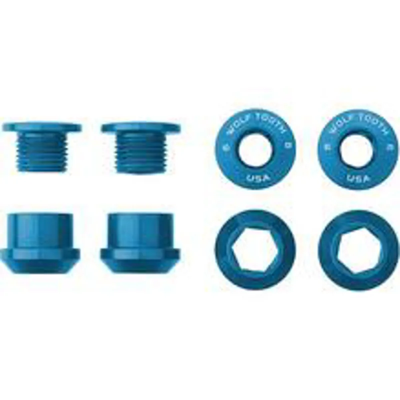 Wolf Tooth - Chainring Bolts For 1x Blue set of 4