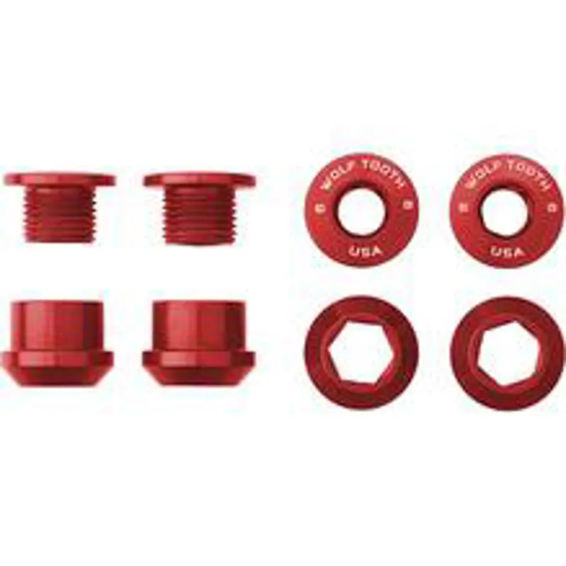 Wolf Tooth - Chainring Bolts For 1x Red set of 4