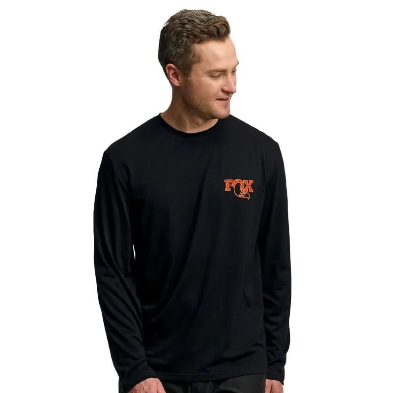Fox Textured Long Sleeve Tee Black-2