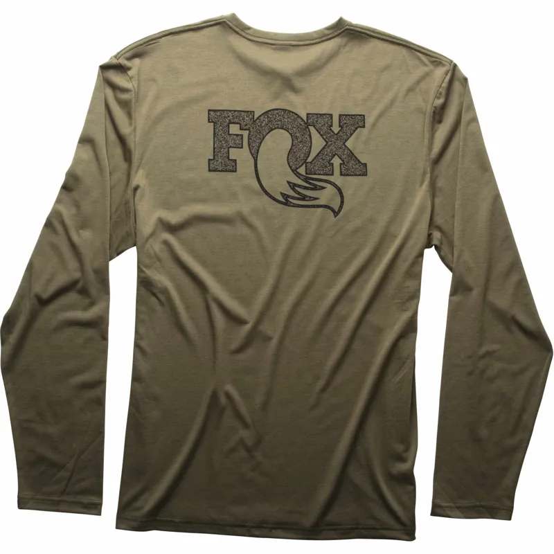 Fox Textured Long Sleeve Tee Green-1