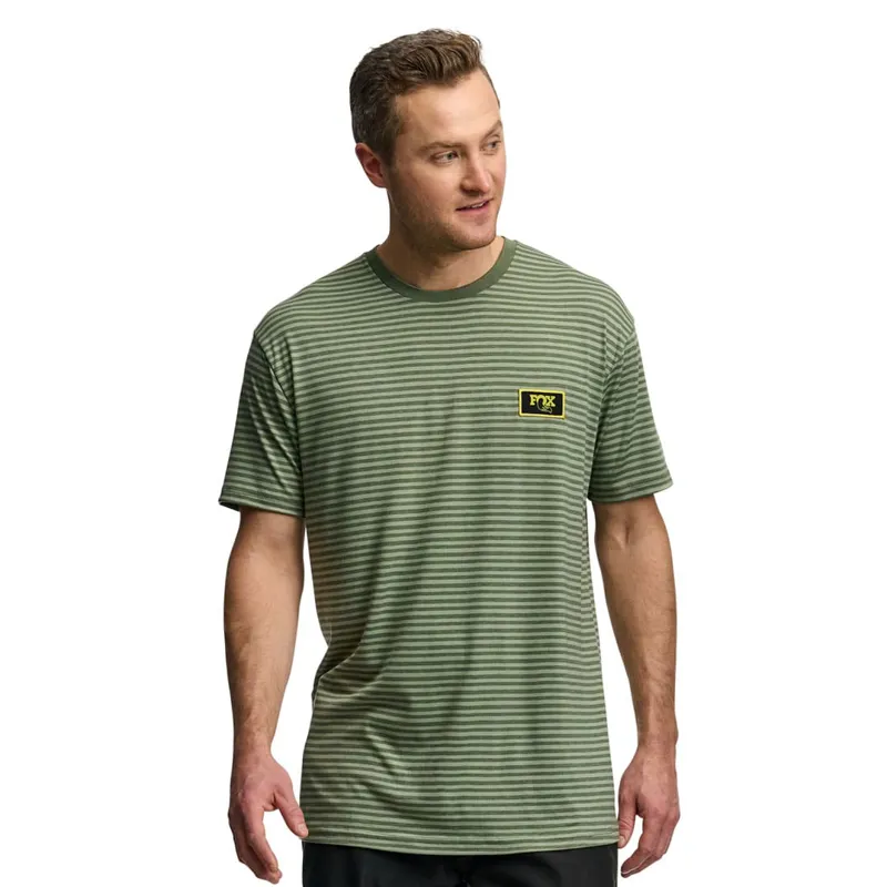 Fox Striped Short Sleeve Tee Green-2