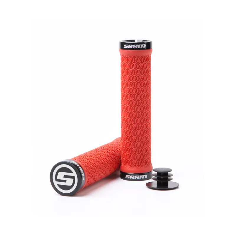 Sram Locking Grips W/ 2 Clamps End Plugs Red size