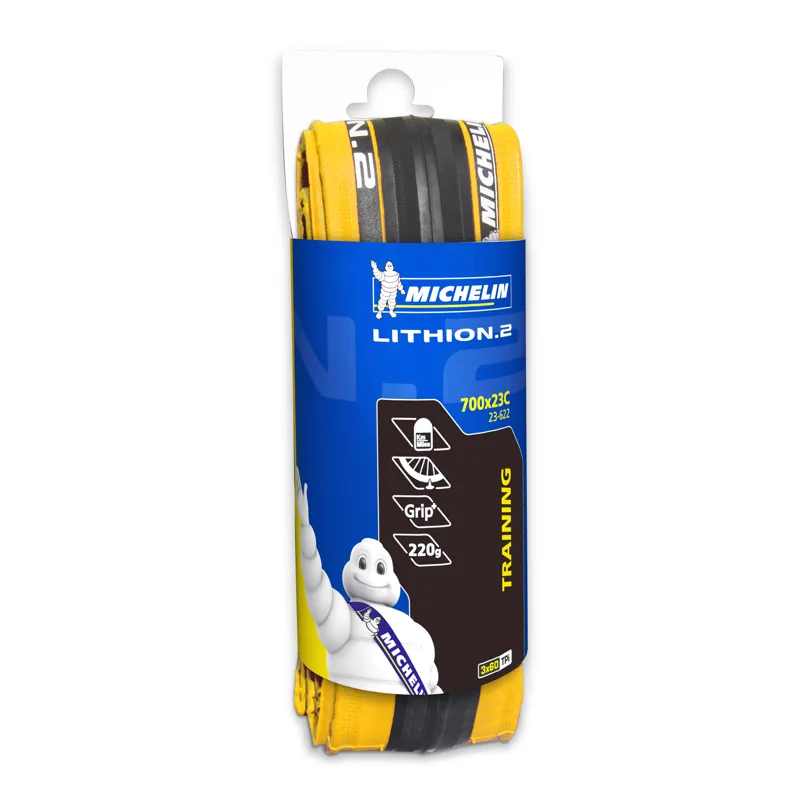 Michelin Lithion 2 Tyre 23- 622 Yellow 700 x 23c-1