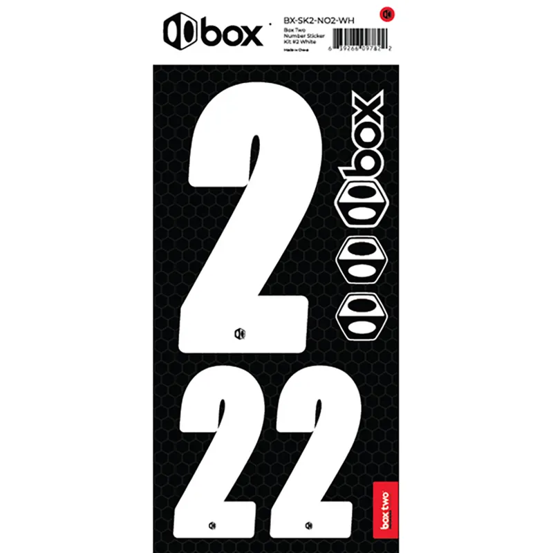 BOX Two Number Sticker Kits  White-2