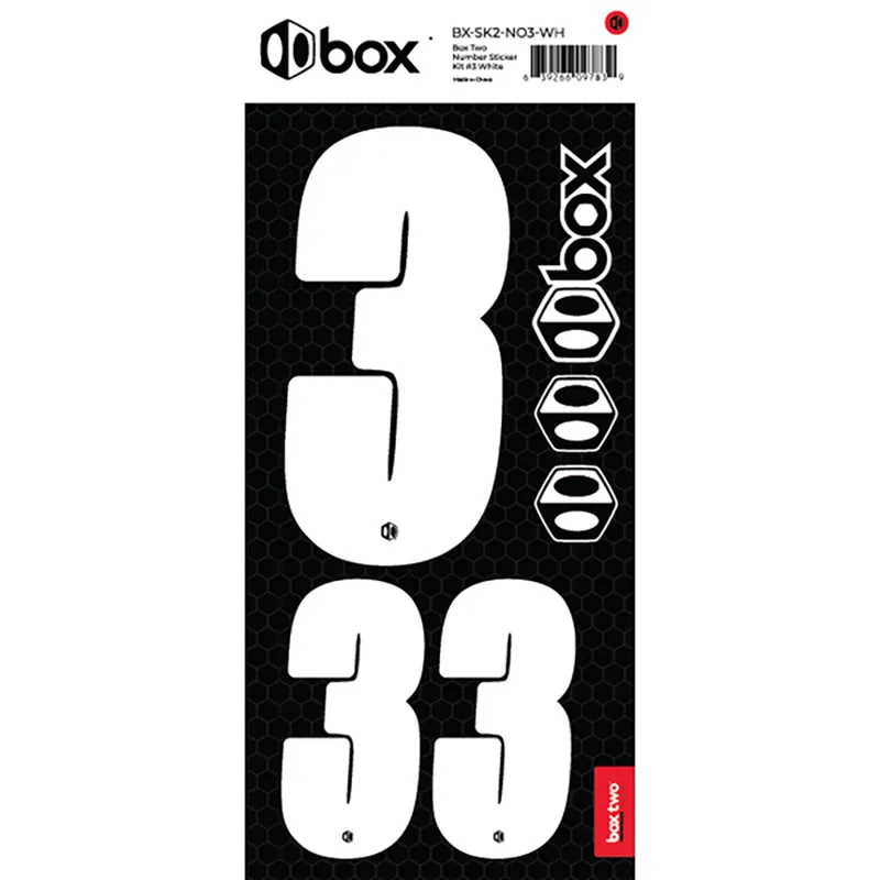 BOX Two Number Sticker Kits  White-3