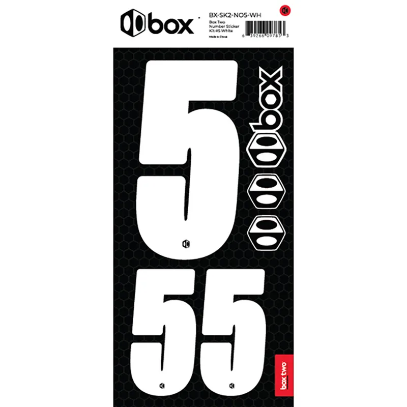 BOX Two Number Sticker Kits  White-5