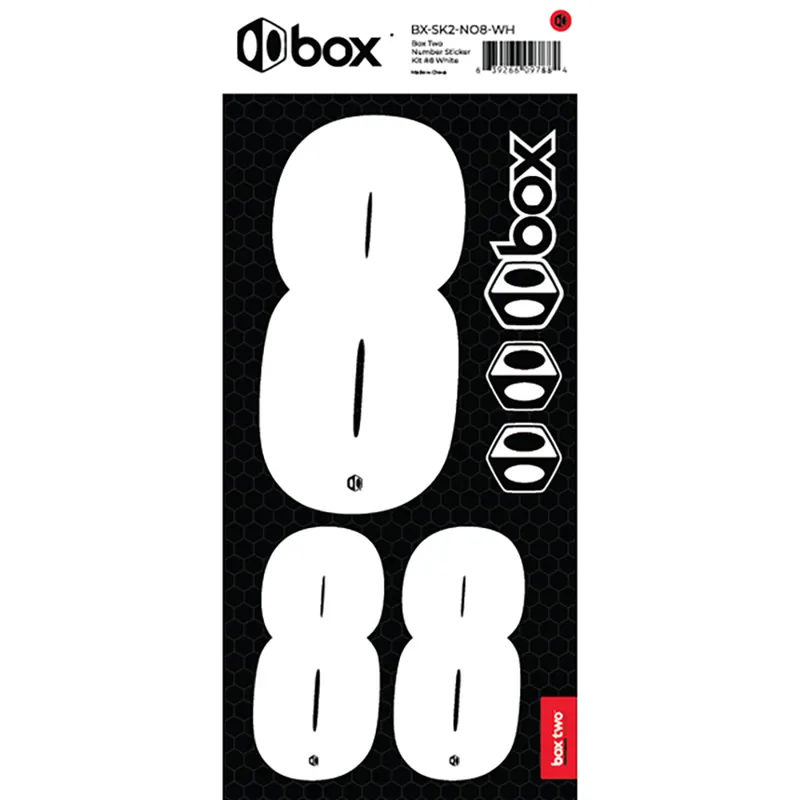 BOX Two Number Sticker Kits  White-8