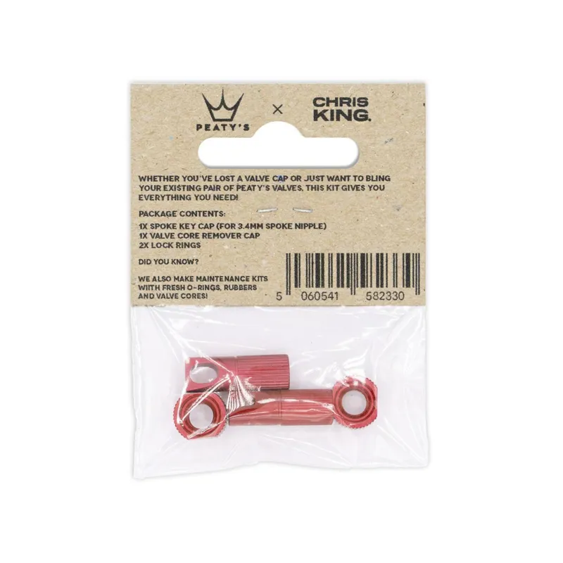 Peaty's X Chris King Tubeless Valve Accessory Kit in Red-1