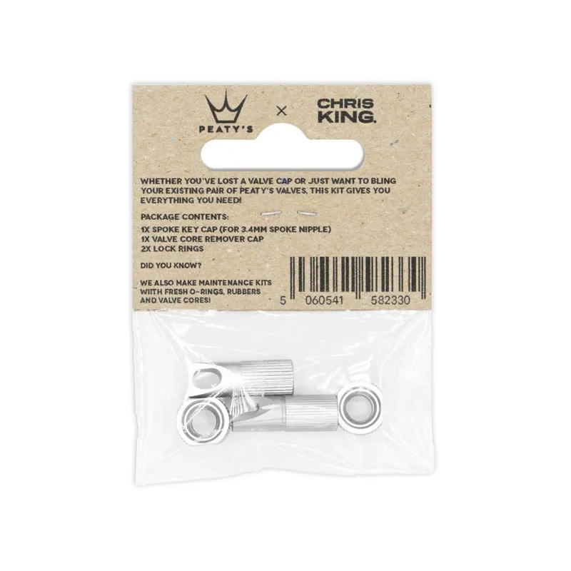 Peaty's X Chris King Tubeless Valve Accessory Kit in Silver-1
