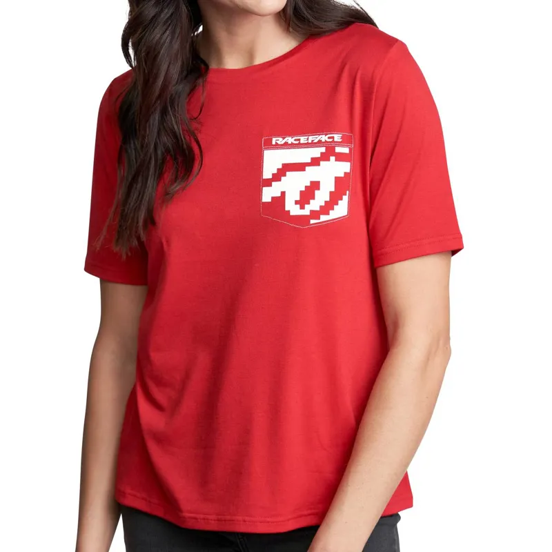 Race Face 8 Bit Pocket Short Sleeve Women's T Shirt Red 