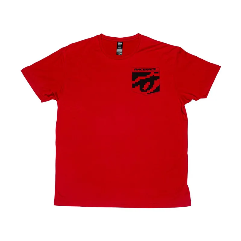 Race Face 8 Bit Pocket Short Sleeve T Shirt in Red 