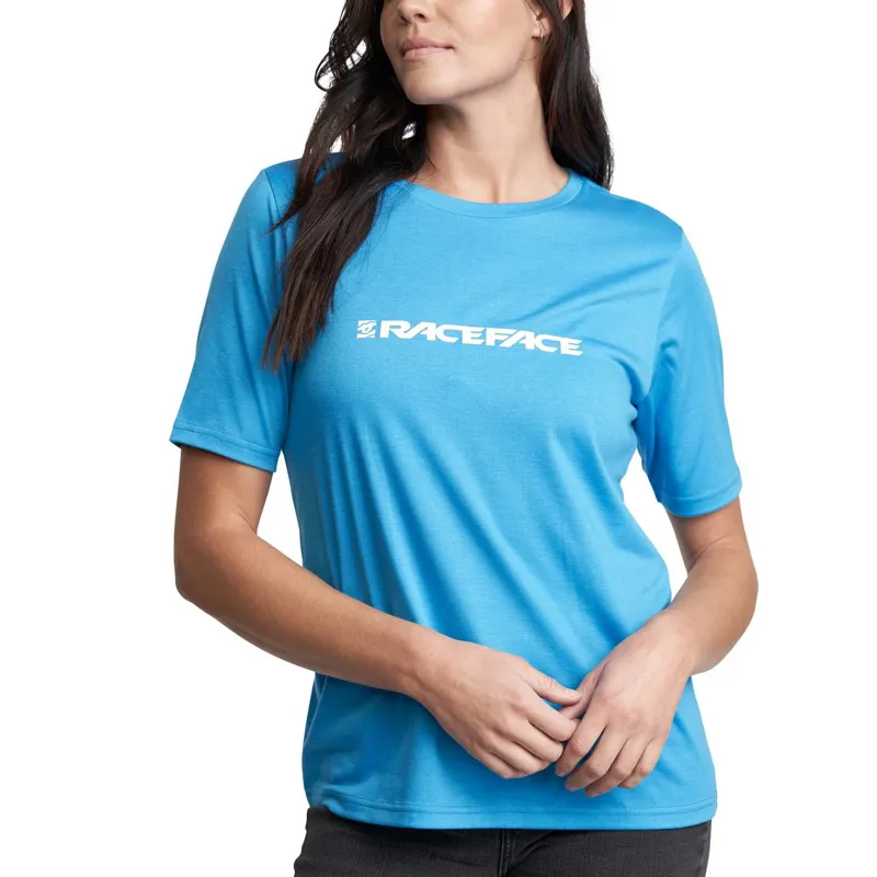 Race Face Classic Logo Short Sleeve Womens T-Shirt Royale Royale Blue 