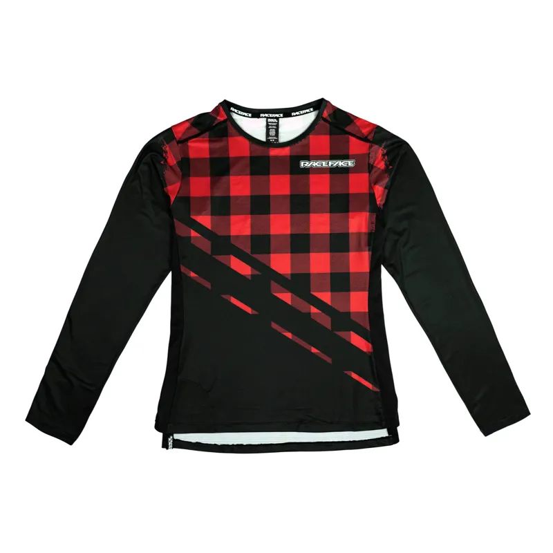 Race Face Diffuse Womens Long Sleeve Jersey in Red