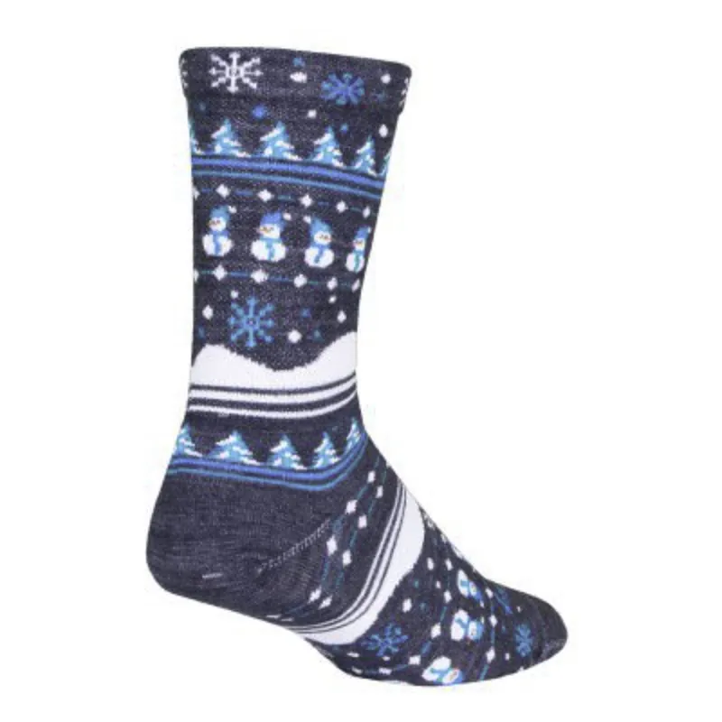 SockGuy Xmas Winter Sweater Blue Wool Socks