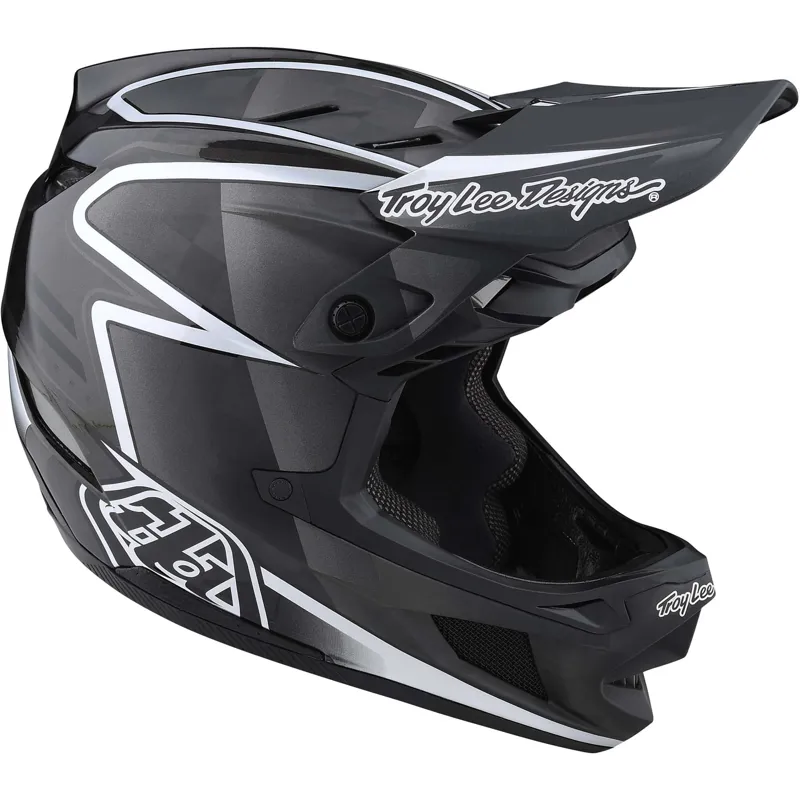 Troy Lee Designs D4 Carbon Helmet Lines Black Grey 