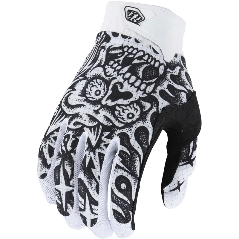 Troy Lee Designs Air Youth Mountain Bike Gloves Skull Demon Black white